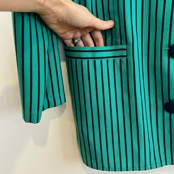 Vintage Elvi Club Women’s 38 US Green Button Down Blazer Midi Dress Workwear - Picture 12 of 13